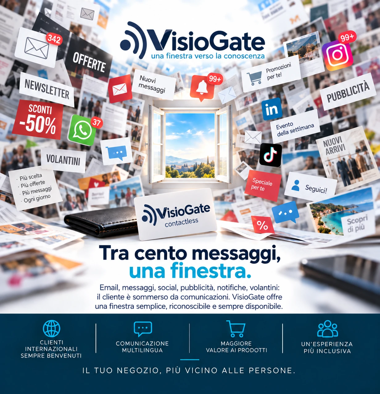 Tra cento messaggi, una finestra: VisioGate offre un accesso semplice e riconoscibile